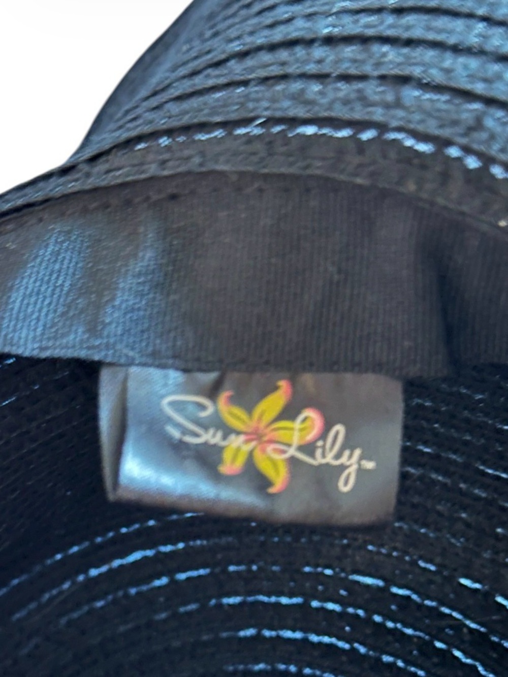 Reclaimed Vintage Black Wide-Brim Straw Sun Hat - Picture 5 of 7